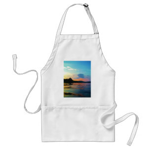 Peach and Blue Sunset on mountain Lake Standard Apron