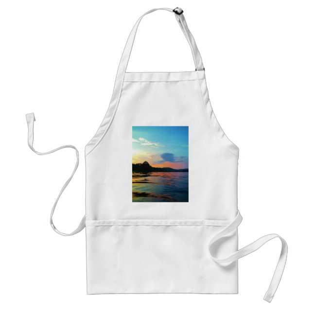 Peach and Blue Sunset on mountain Lake Standard Apron (Front)