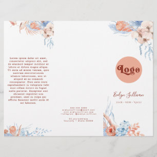 Peach and blue tropical brochure