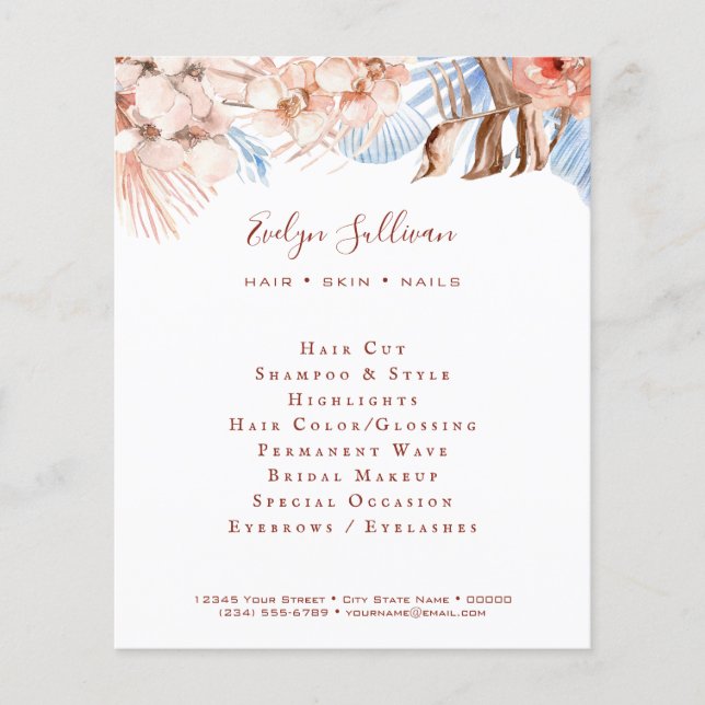 Peach and blue tropical flyer (Front)