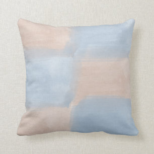 Peach and Blue Watercolor Cushion
