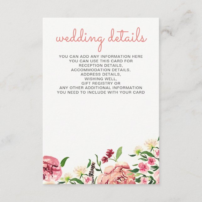 Peach and Coral Flowers Floral wedding cards (Front)
