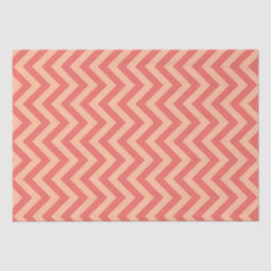 Peach and Cranberry Chevron Tissue Paper