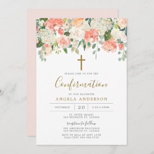Peach and Cream Confirmation Invitation