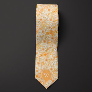 Peach and Cream Floral Tie