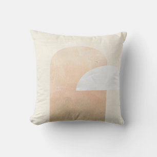Peach and Cream Paintbrush Abstract Cushion