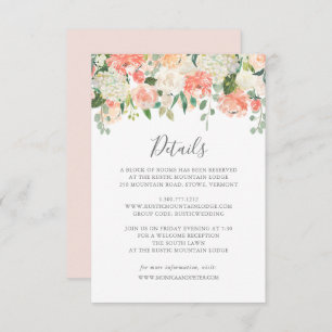 Peach and Cream Wedding Details Card