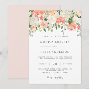 Peach and Cream Wedding Invitation