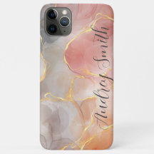 Peach and gold marble Agate