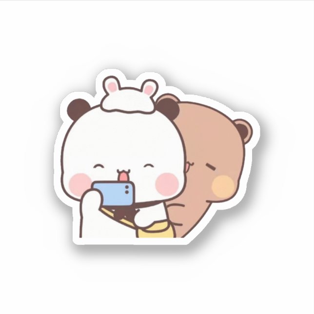 Peach And Goma Mochi Bear Couple Selfie (Front)
