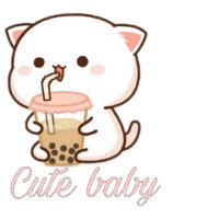 Peach and Goma Mochi Cat Bubble Tea Baby Bodysuit
