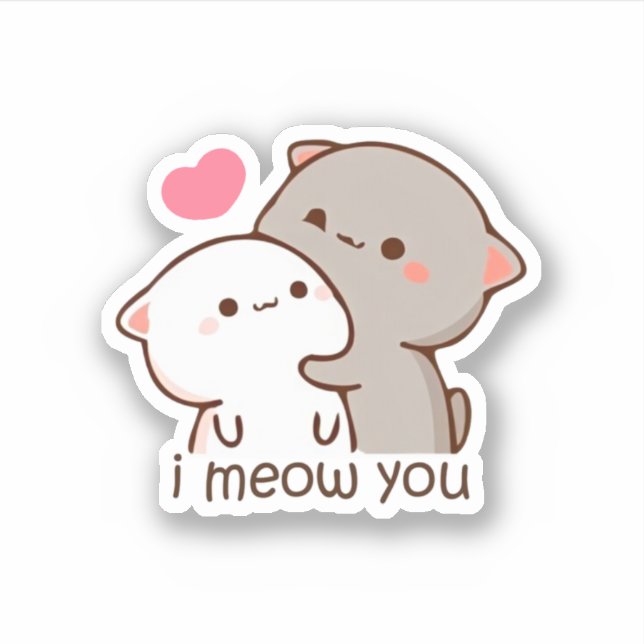 Peach And Goma Mochi Cat, I Meow You (Front)