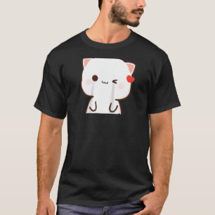 Peach And Goma Mochi Funny Cat Raglan T-Shirt
