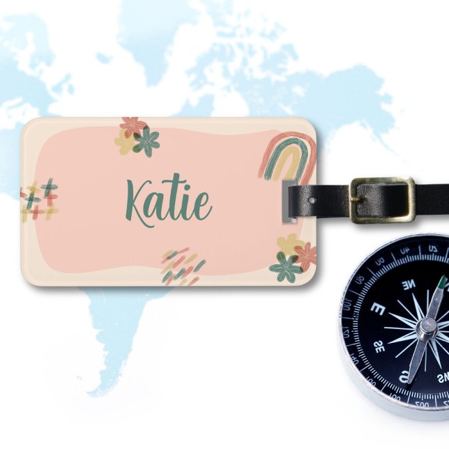 Peach and Green Aesthetic  Luggage Tag (Creator Uploaded)