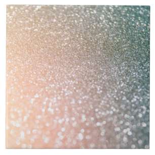 Peach and Grey Sparkle Glamour Glitter Tile