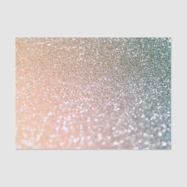 Peach and Grey Sparkle Glamour Glitter Tissue Paper (Front)