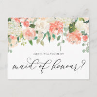 Peach and Ivory Flowers Be My Maid of Honour
