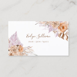 peach and lilac tropical business card