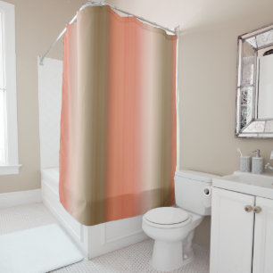 peach and olive streaks shower curtain