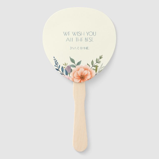 Peach and Petal Dream Hand Fan (Back)