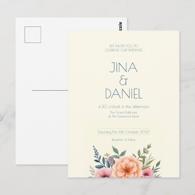 Peach and Petal Dream Postcard (Front/Back)
