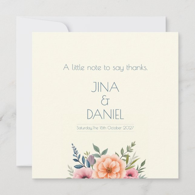 Peach and Petal Dream Thank You Card (Front)