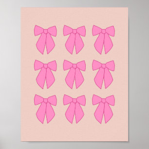 Peach And Pink Bows Coquette Poster