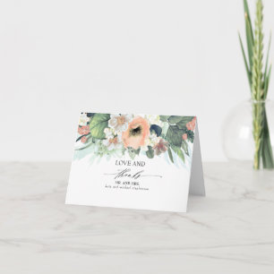 Peach and Pink Floral Wedding Thank You