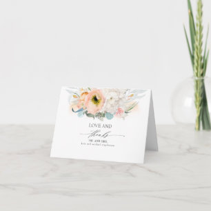 Peach and Pink Floral Wedding Thank You