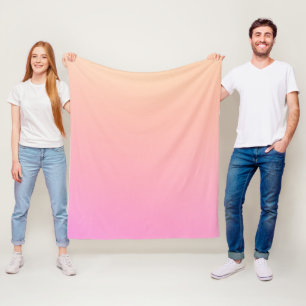 Peach and pink gradient fleece blanket