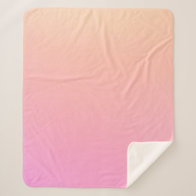Peach and pink gradient sherpa blanket (Front)