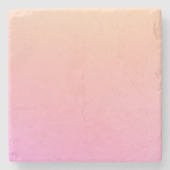 Peach and pink gradient stone coaster (Front)