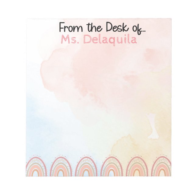 Peach and pink tones Personalised Notepad  (Front)