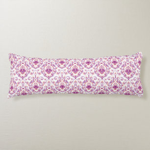 Peach and Purple Damask Floral Elegant Pattern Body Cushion