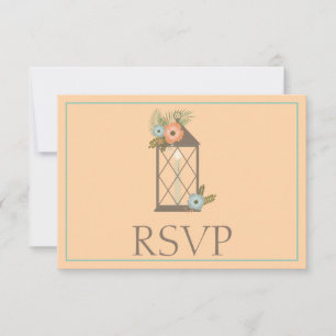 Peach and Teal Lovely Tropical Response RSVP