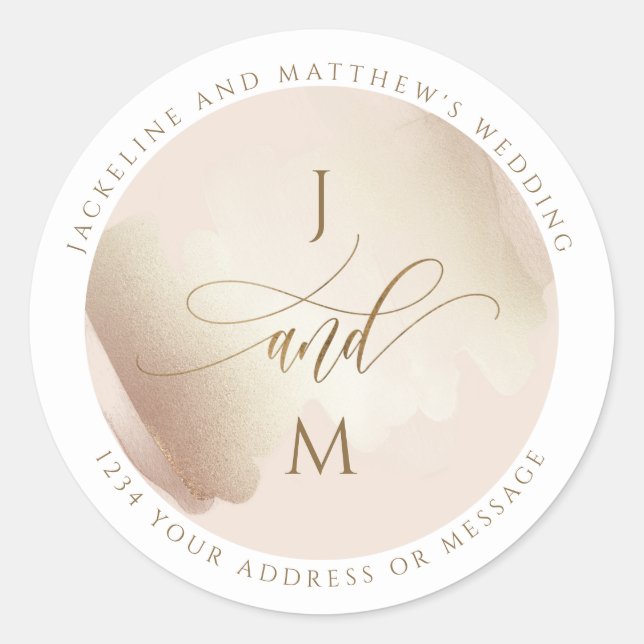 Peach and Terracotta Wedding Envelope Seal / Favou (Front)