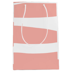 Peach and white Abstract Medium Gift Bag