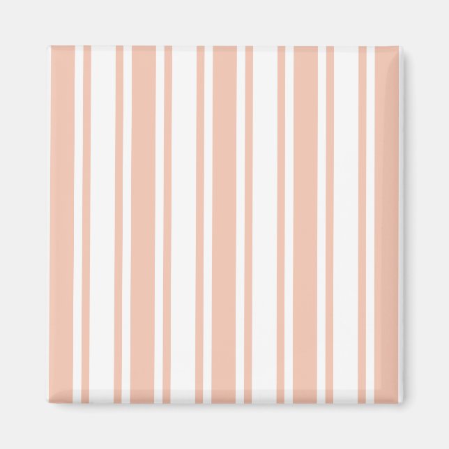 Peach and white candy stripes magnet (Front)