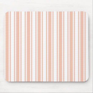 Peach and white candy stripes mouse mat