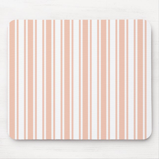Peach and white candy stripes mouse mat (Front)