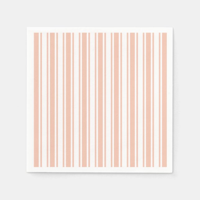 Peach and white candy stripes napkin (Front)