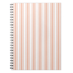 Peach and white candy stripes notebook