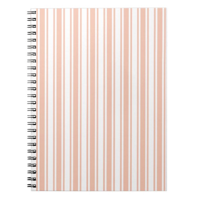 Peach and white candy stripes notebook (Front)