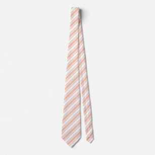 Peach and white candy stripes tie
