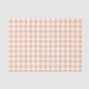 Peach and White Houndstooth Tissue Paper