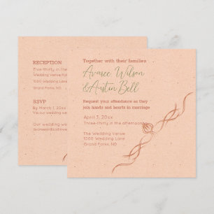 Peach and White Minimalist Wedding Invitation