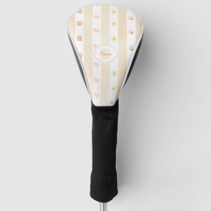 Peach and White Stripe - Hearts, Flower, Paw Print Golf Head Cover