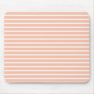 Peach and White Stripes Mouse Mat