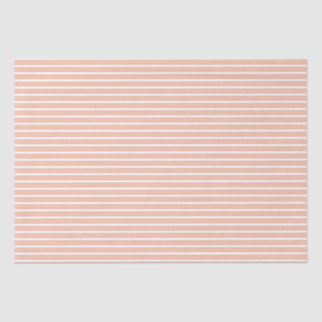 Peach and White Stripes Tissue Paper (Front)
