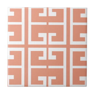 Peach and White Tile